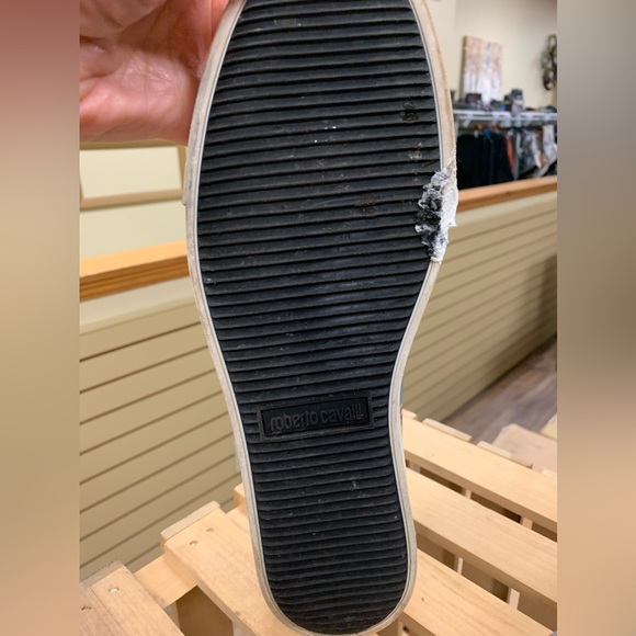 Roberto Cavalli Floral Low Leather Sneakers Sz 45 - Picture 12 of 15